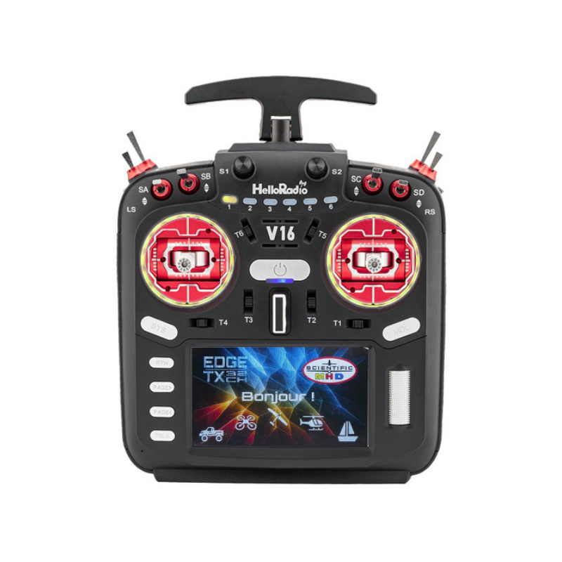 Emetteur de radiocommande V16 MAX ELRS LBT Mode 2 rouge