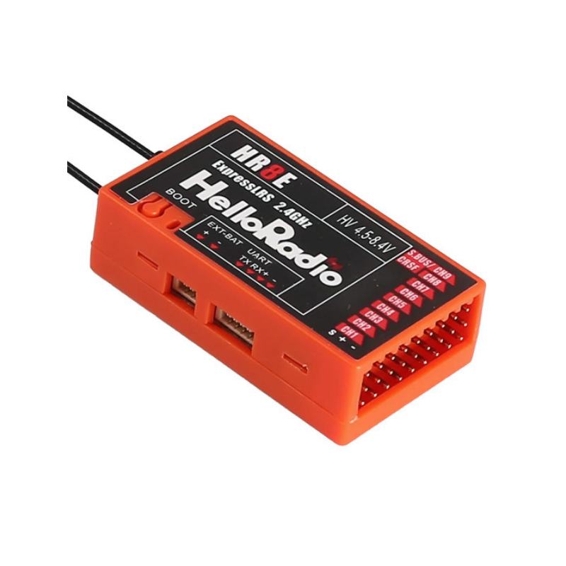 HRS Récepteur 9V HR8E ELRS 2,4Ghz Rouge