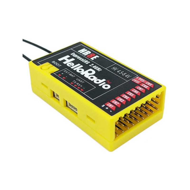 HRS Récepteur 9V HR8E ELRS 2,4Ghz Jaune