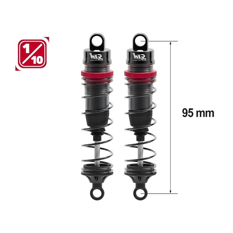 "Amortisseurs 1/10 95mm BIG BORE 13mm +kit 3 ressorts H/M/S"