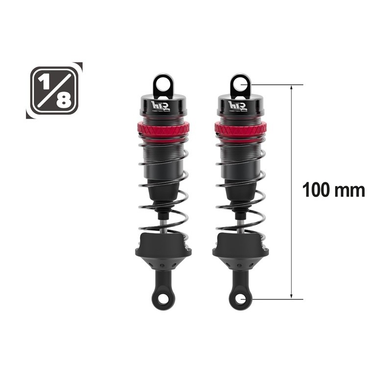 "Amortisseurs 1/8 100mm BIG BORE 16mm +kit 3 ressorts H/M/S"