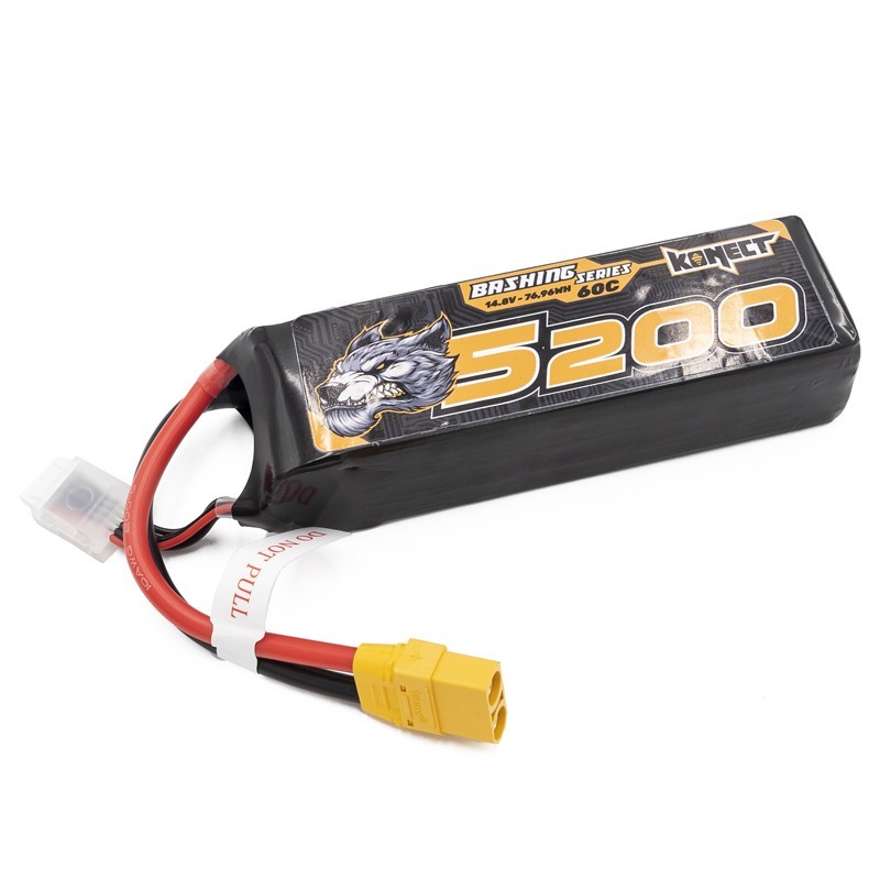Konect Lipo 5200mah 14.8V 60C 4S1P 76.96Wh bash (XT90)