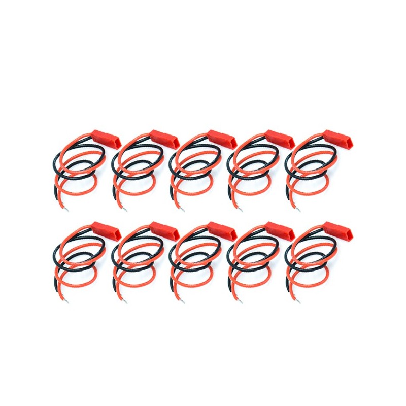 "Cordon accus prise bec femelle 10 cm 10 pièces"