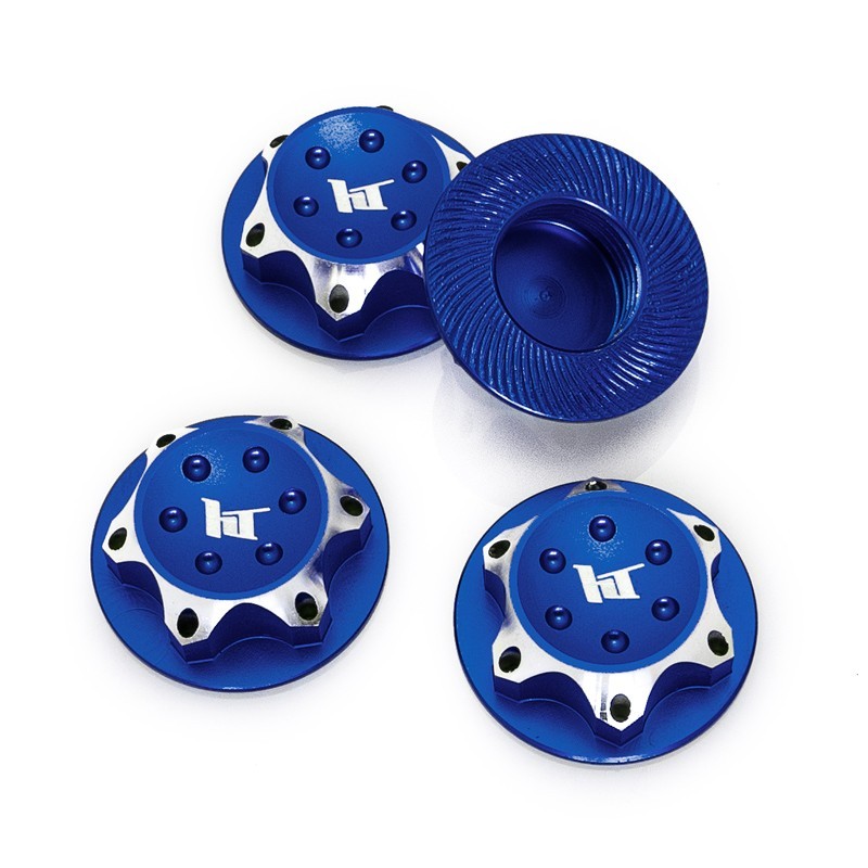 "Ecrous de roues borgne en aluminium 17mm Bleu"