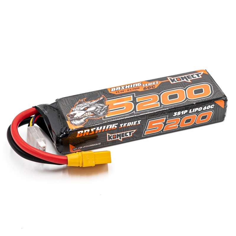 "Konect Lipo 5200mah 11.1V 60C 3S1P 57.7Wh bash XT60"