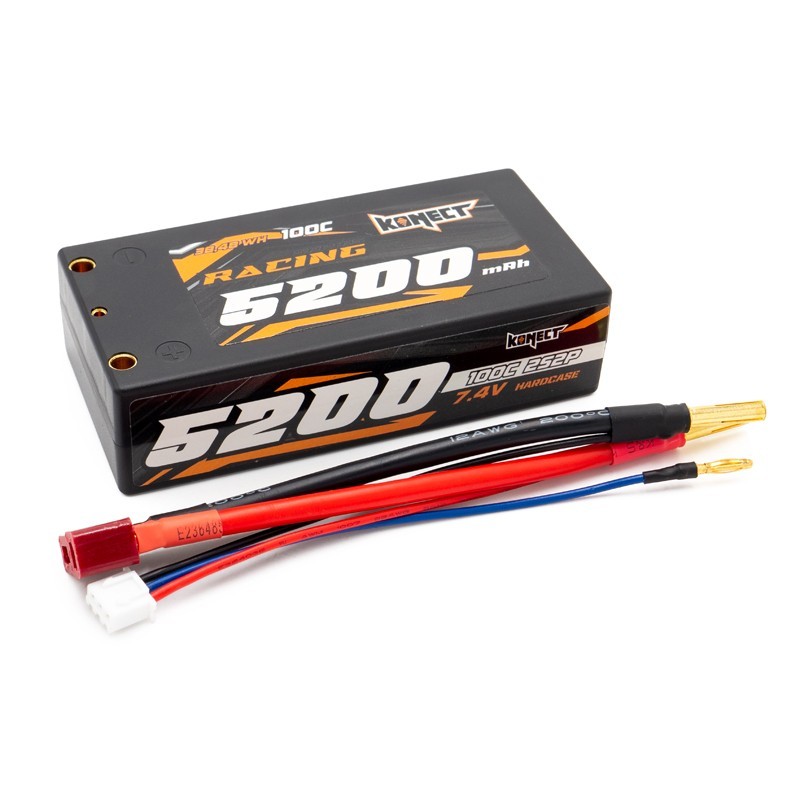"Konect Lipo 5200mah 7.4V 100C 2S2P SHORTY"