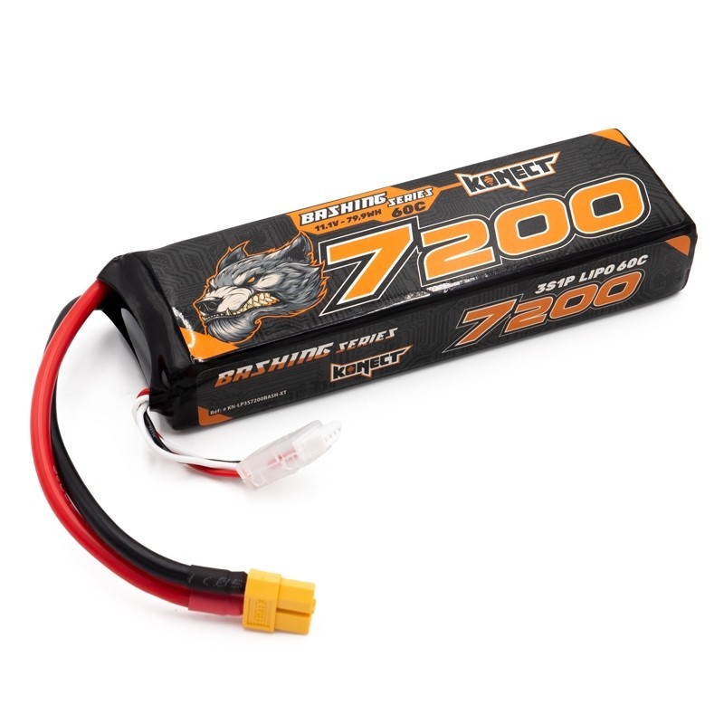 "Konect Lipo 7200mah 11.1V 60C 3S1P 79.9Wh bash XT60"