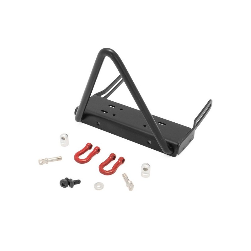 "Pare-chocs AV en acier type "U" SCX10/II + support treuil et manilles"