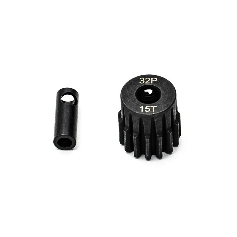 "Pignon moteur 32dp ø5mm + adaptateur 3,17mm 15 dents en acier"