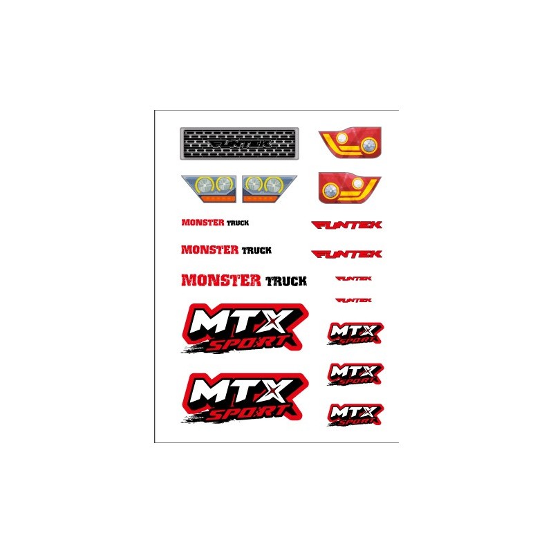 "Planche stickers Rouge Funtek MTX "