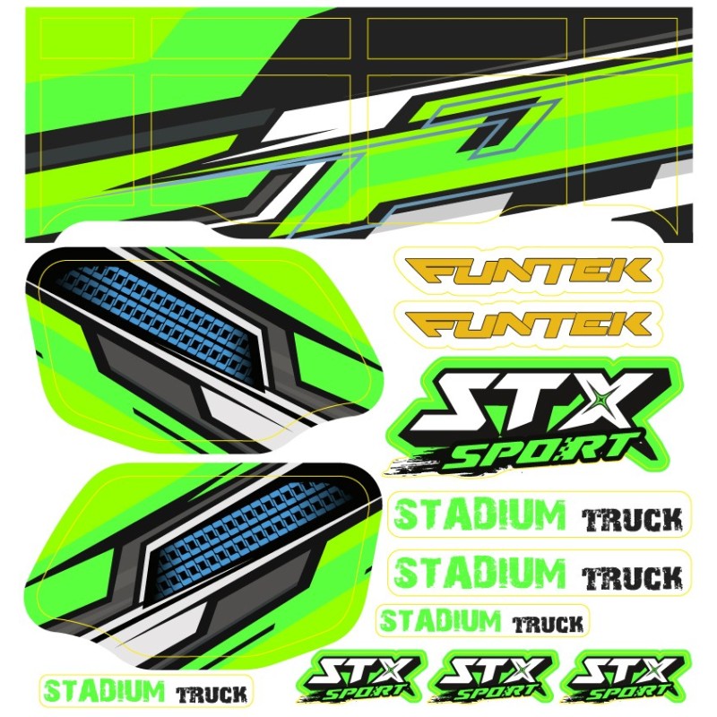 "Planche stickers VERTE Funtek STX Sport"