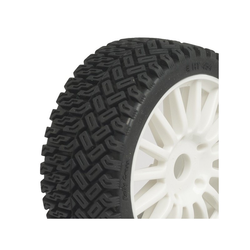 "Pneus 1/8 RALLYCROSS sur jantes a batons blanches Hex.17mm"