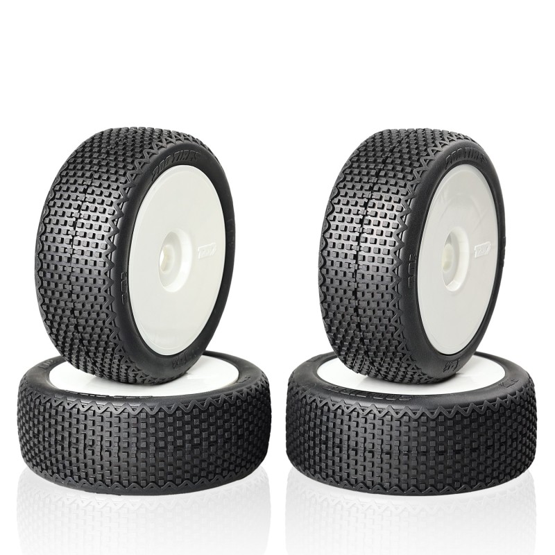 "Pneus TZO 601- collé sur jante Blanche -SUPER SOFT - sachet de 4"