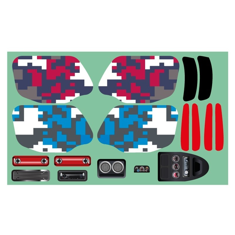 "Stickers DB8SL bleue / rouge"