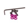 "Vis fixation moteur M3 + rondelles cuvettes anodisees mauves"