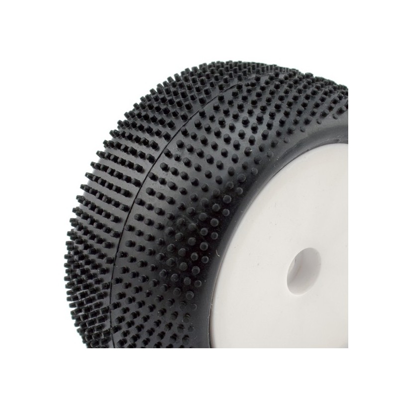 "Pneus buggy 1/10 arriere complet mini picots Hex.12mm"