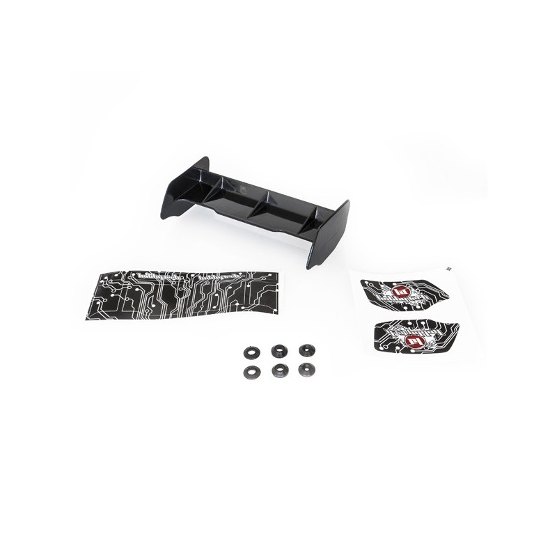 "Aileron buggy 1/10 plastique noir+stickers"