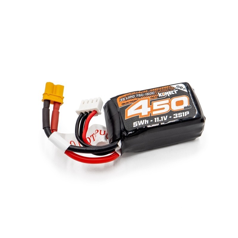 "Konect Lipo 450mah 11.1V 75C 3S1P XT30- crawler"