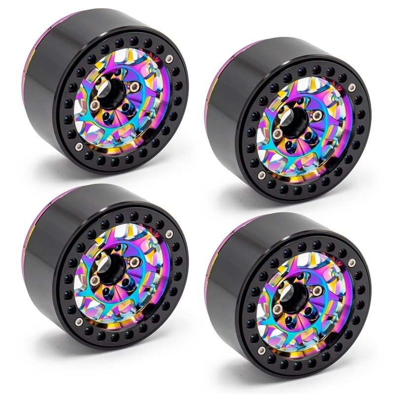 "Jantes Crawler Aluminium 1.9 beadlock "arc en ciel"  4pcs"