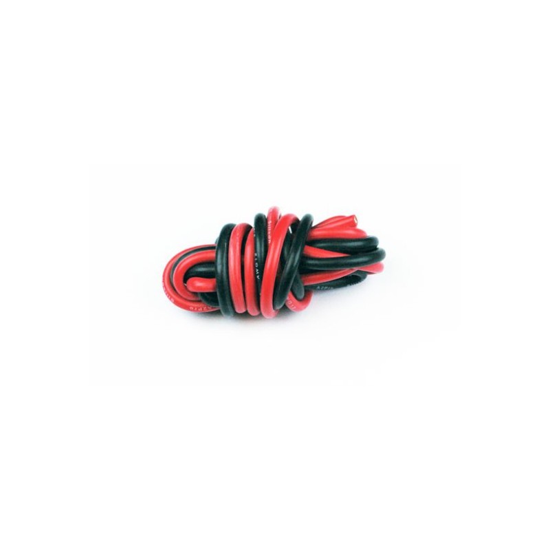 CABLE SILICONE AWG12 1M NOIR ET 1M DE ROUGE
