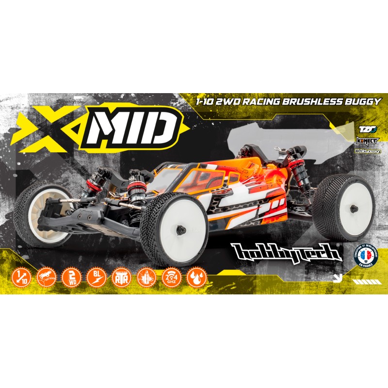 BUGGY 1/10EME 2WD BRUSHLESS X-MID RTR HOBBYTECH