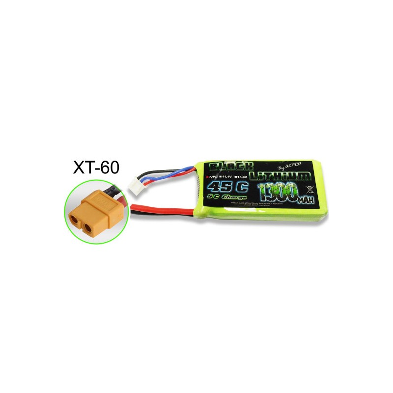 Accu LiPo Black Lithium 1300mAh 45C 2S XT-60