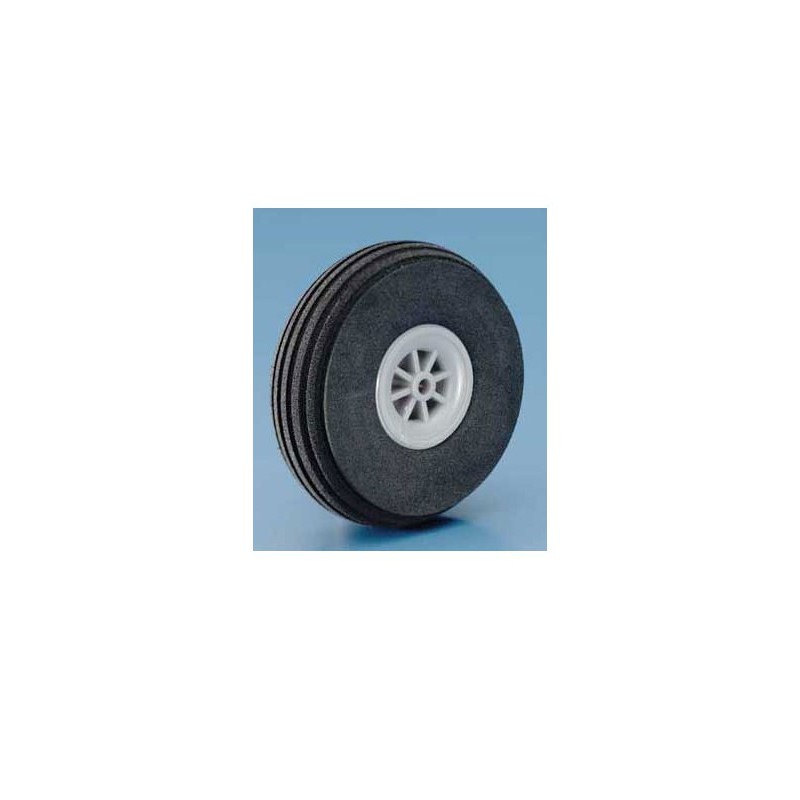 Roues super légères en mousse avec moyeu nylon. Diamètre : 70mm. Epaisseur : 23mm. Axe : 4mm. Poids : 12,7g. La paire.