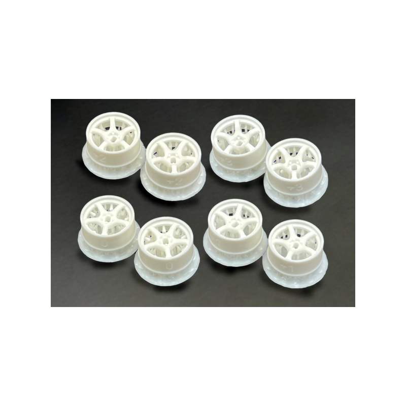 SET DE 8 JANTES 5 SPOKES BLANCHES ETROITES