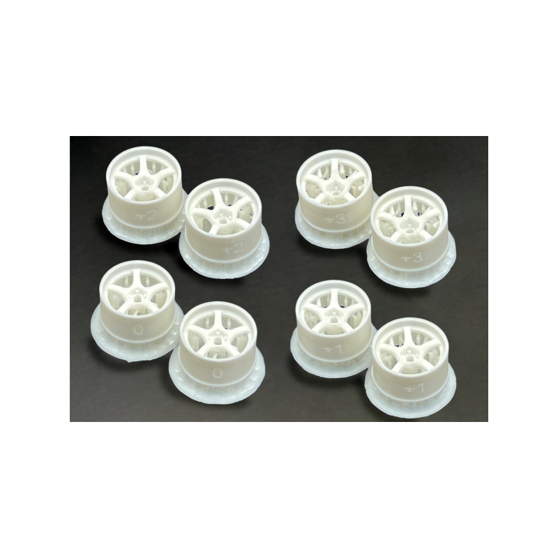 SET DE 8 JANTES 5 SPOKES BLANCHES LARGES