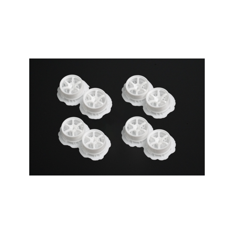 SET DE 8 JANTES 6 SPOKES BLANCHES ETROITES