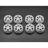 SET DE 8 JANTES 6 SPOKES BLANCHES ETROITES