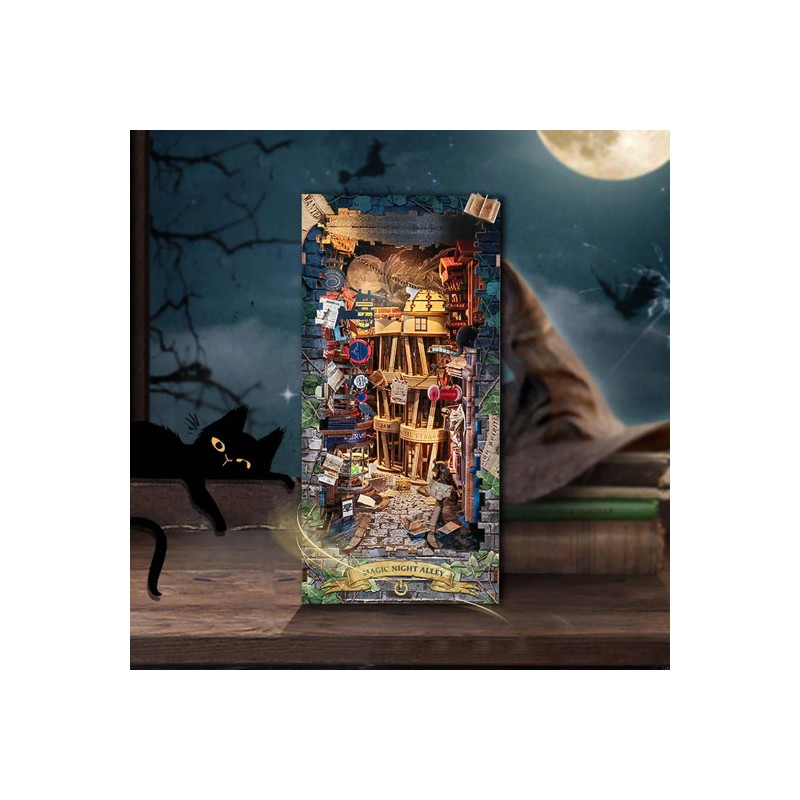 Puzzle 3D Serre Livres Book Nook Magic Night Alley