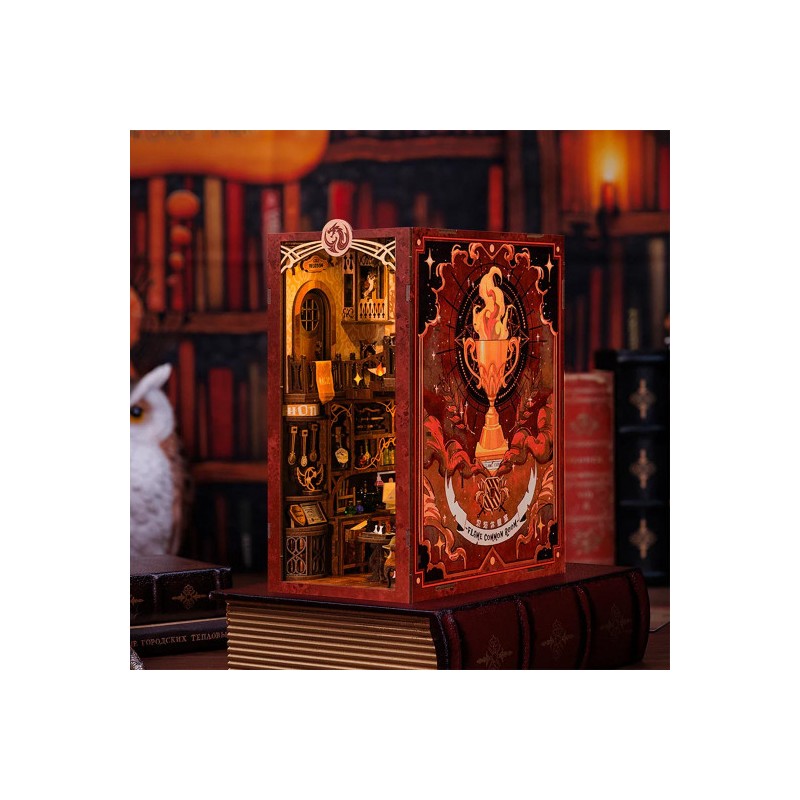 Puzzle 3D Serre Livres Book Nook Flame Common Room