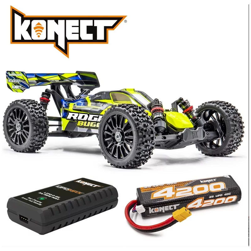 "ROGUE Buggy 1/8ème Brushless Jaune-PACK accus et chargeur"