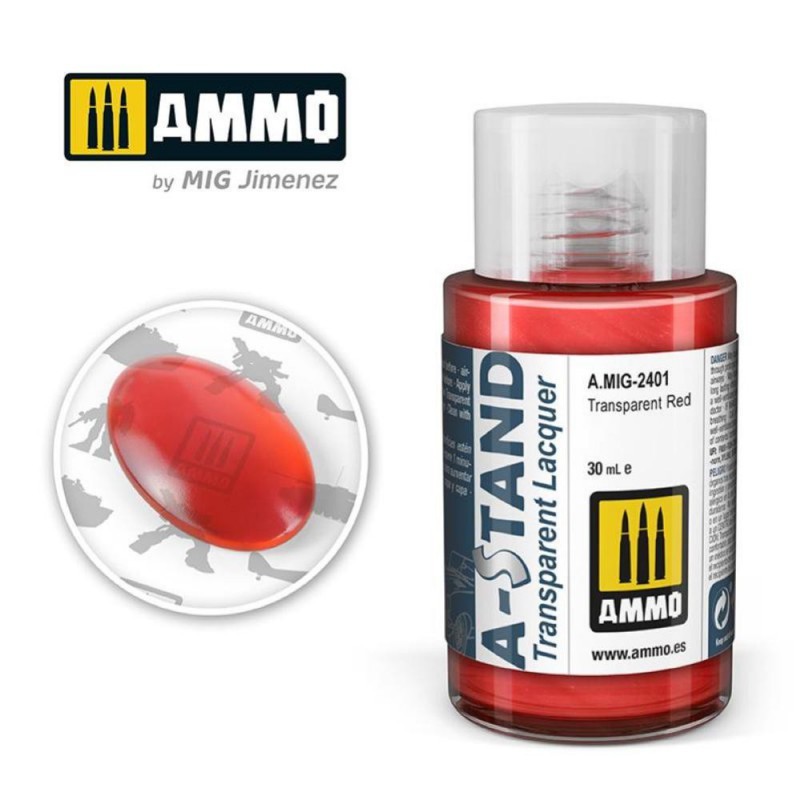 .MIG-2401 A-STAND Transparent Red 30 ml.