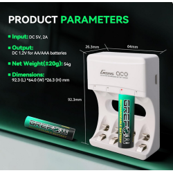 CHARGEUR DE BATTERIES  Gens ace AA & AAA Nimh Rechargeable