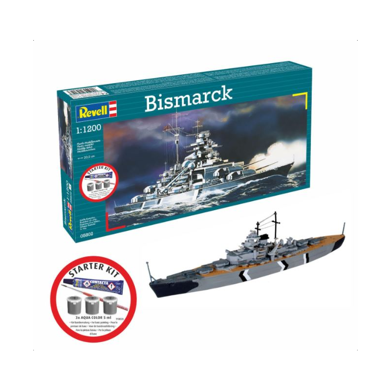 Starter Kit Bismarck Maquette Revell avec accessoires de base