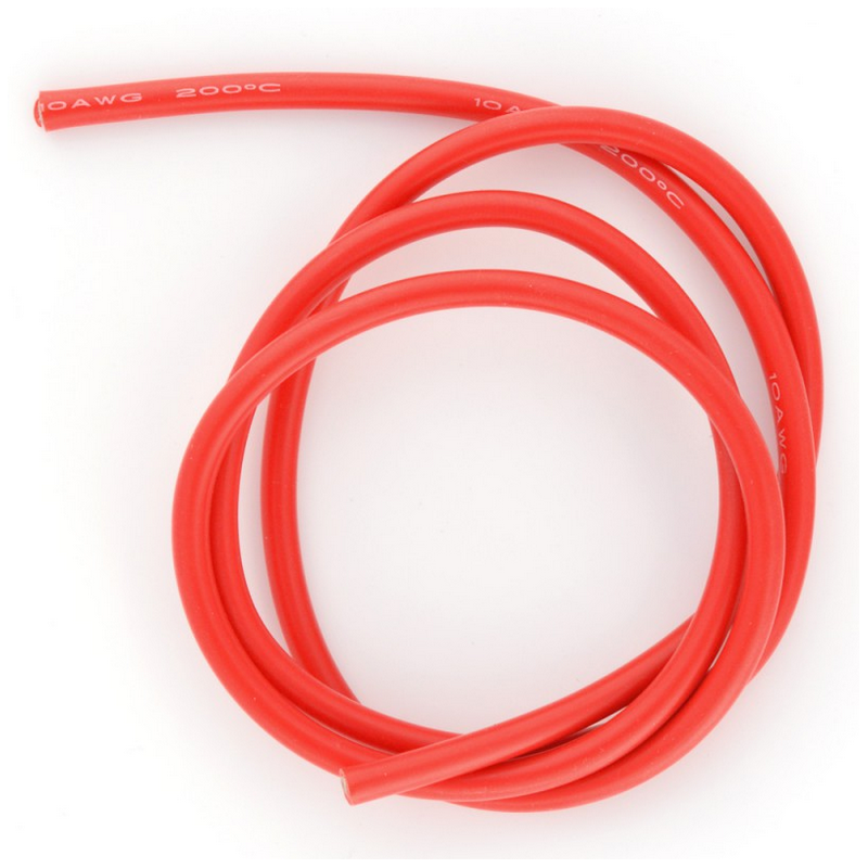 Fil silicone 10AWG (5,27mm²) rouge - 1m
