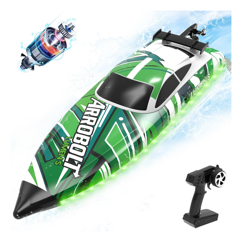 Volantex RC Arrobolt Lumen S Brushless 35+MPH Full Proportional Boat - 797-6 RTR - green