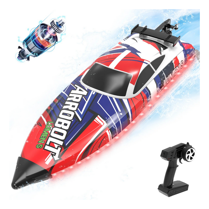 Volantex RC Arrobolt Lumen S Brushless 35+MPH Full Proportional Boat - 797-6 RTR - red