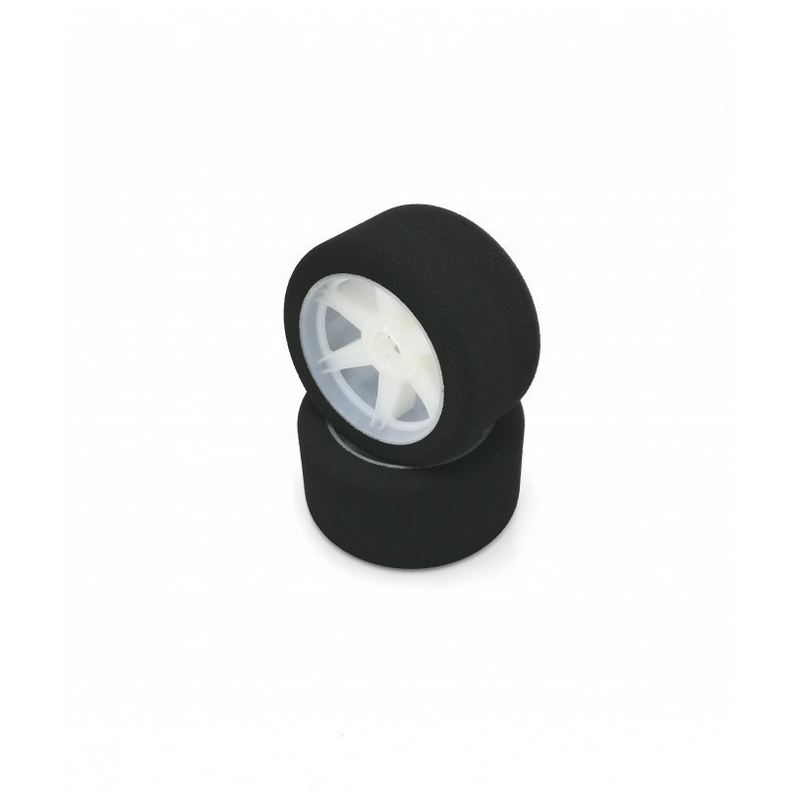 Pneus piste 1/8 avant 69mm 32 Shore sur jantes light (2) - HOT RACE  Pneus piste 1/8 avant 69mm 32 Shore sur jantes light (2)