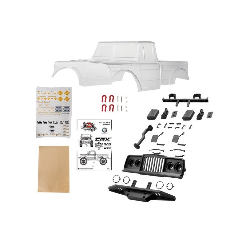 "Carrosserie non peinte Crawler Survival 324 mm avec accessoires"