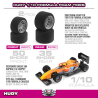 Pneus mousses 1/10 Formule 1 Arrière - 35 Shore (2) - HUDY - 803083