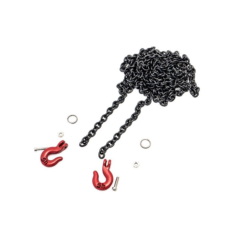 "Chaine de remorquage avec crochet."